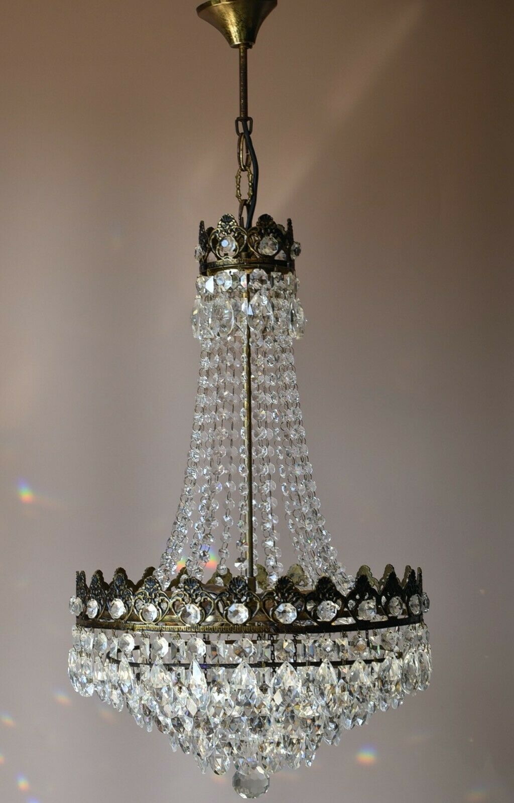 Empire Vintage Crystal Chandelier French Home & Living Lighting Pendants Lamps