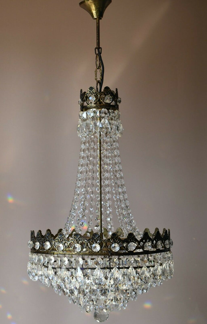 Empire Vintage Crystal Chandelier French Home & Living Lighting Pendants Lamps