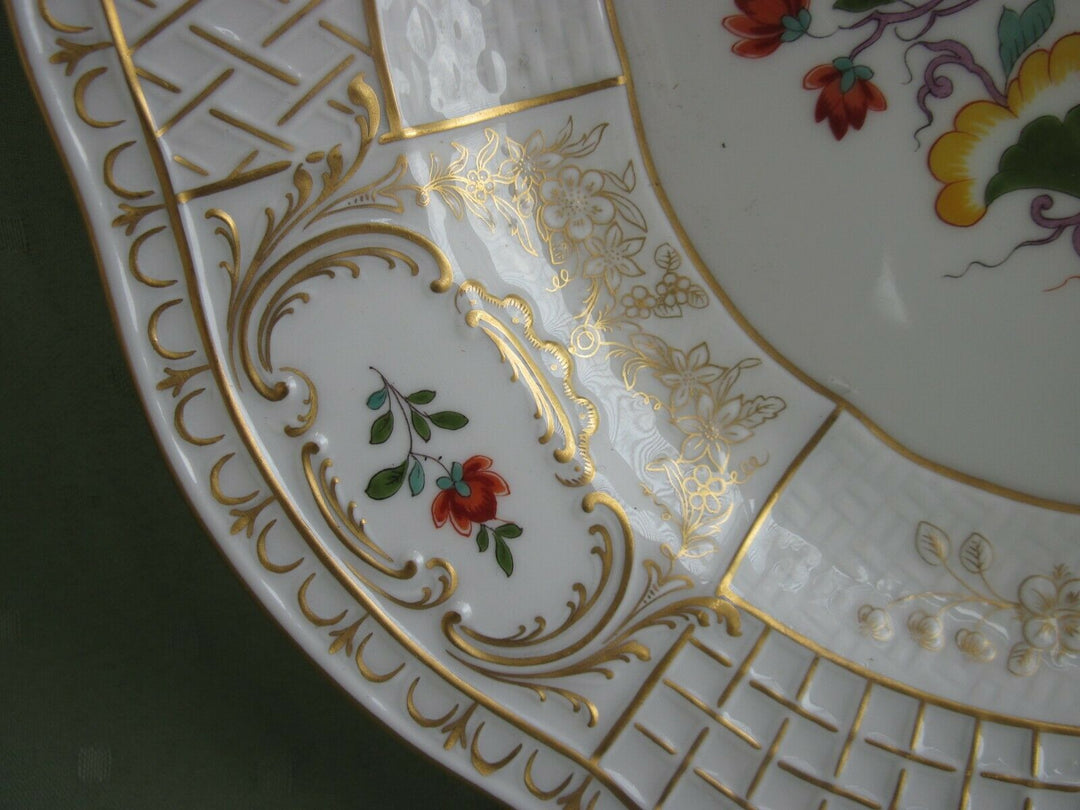 Schöner großer Meissen Wand-Teller mit vielen Indischen Blumen und Gold