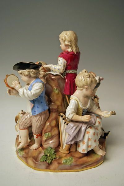 マイセン人形（フィギュリン）音楽を奏でる子供たち、1860年頃