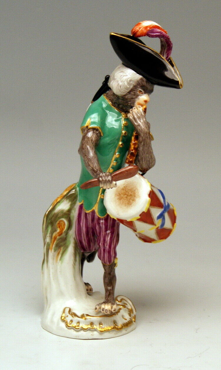 邁森 MEISSEN マイセン FIGUR AFFENKAPELLE TROMMLER MONKEY ORCHESTRA KÄNDLER NR:60015