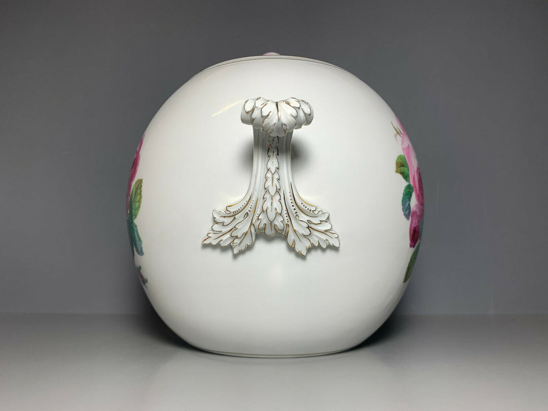 GROSSE MEISSEN BOWLE DECKEL TERRINE BLUMEN ROSEN ROSENMALEREI GUTER ZUSTAND