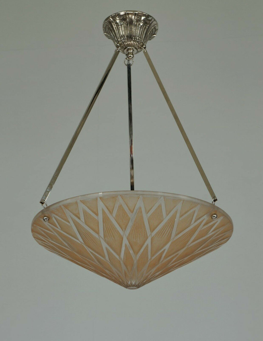 Pierre d'Avesn LORRAIN DAUM : A FRENCH 1930 ART DECO PENDANT . CHANDELIER