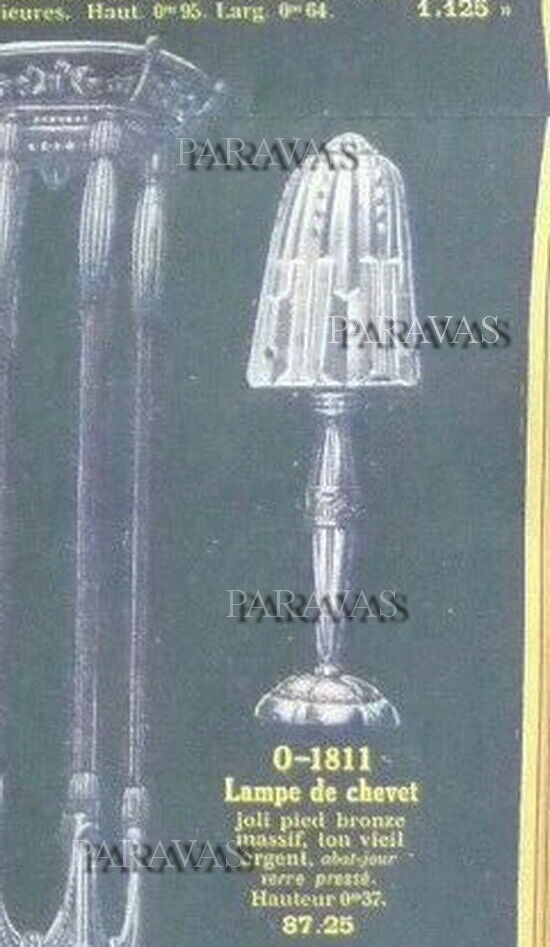 GEORGES LELEU opalescent FRENCH 1930 ART DECO TABLE LAMP .... Hanots Verlys 1925