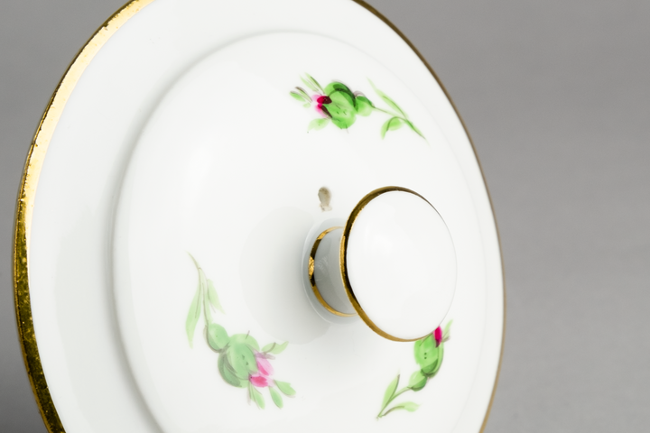 マイセン(Meissen)　ピンクローズ　ポット　1級品　クナウフ期