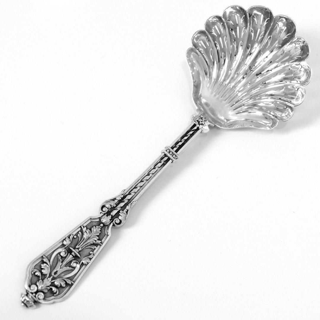 Puiforcat Rare French Sterling Silver Sugar Sifter Spoon, Renaissance