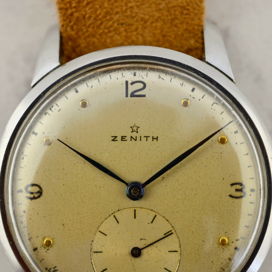 C.1950 Vintage Zenith oversize Calatrava Military watch cal.12-4-P-6 in steel