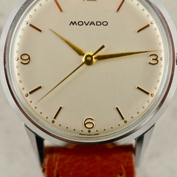 1960年　モバードヴィンテージウォッチ（NOS）　カラトラバ MOVADO Calatrava スチール製　箱とタグ付き