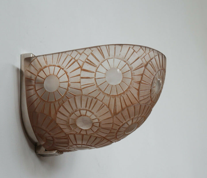 SIMONET FRERES : a pair exceptional French 1930 art deco wall sconces ... France