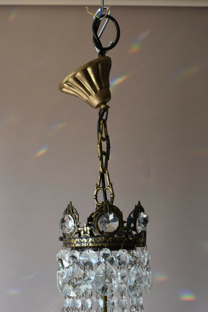 Big Sale,Vintage Crystal Chandelier, Antique French Style mid century Lighting