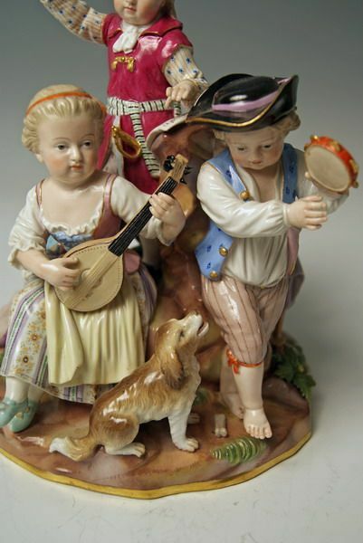 マイセン人形（フィギュリン）音楽を奏でる子供たち、1860年頃