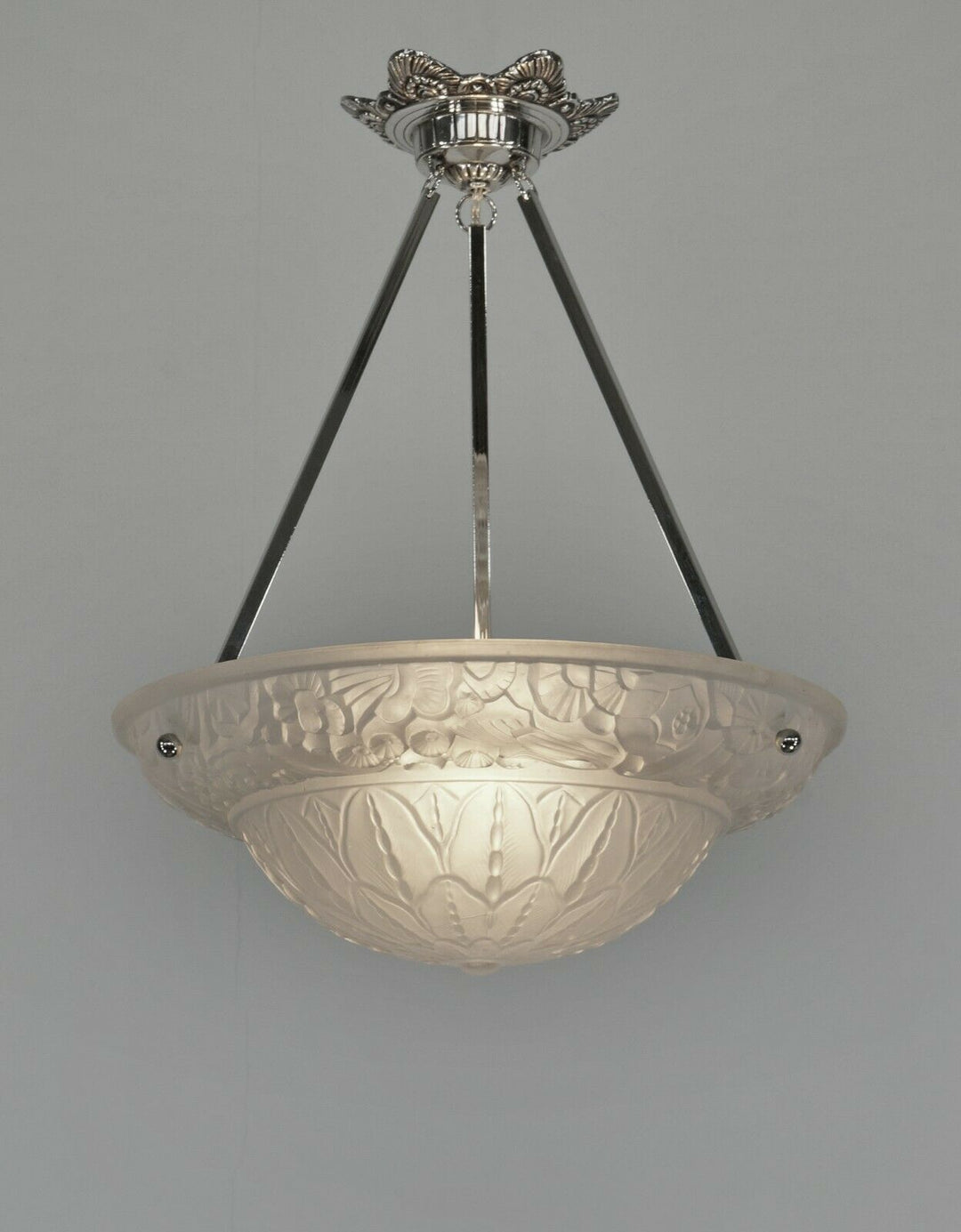 PETITOT : FRENCH 1930 ART DECO PENDANT . chandelier 1925 lamp muller era France