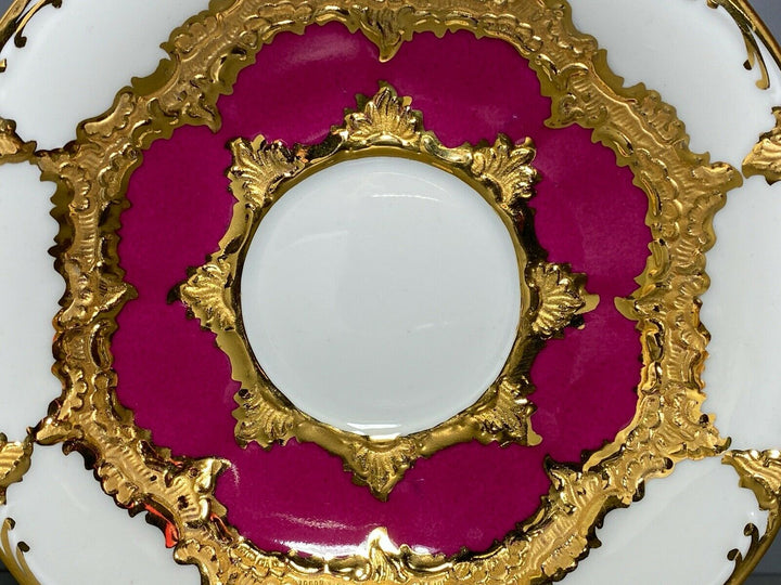 MEISSEN MOKKA GEDECK 2-TLG TASSE UT B-FORM WEINROT ROT BORDEAUX VIEL GOLD