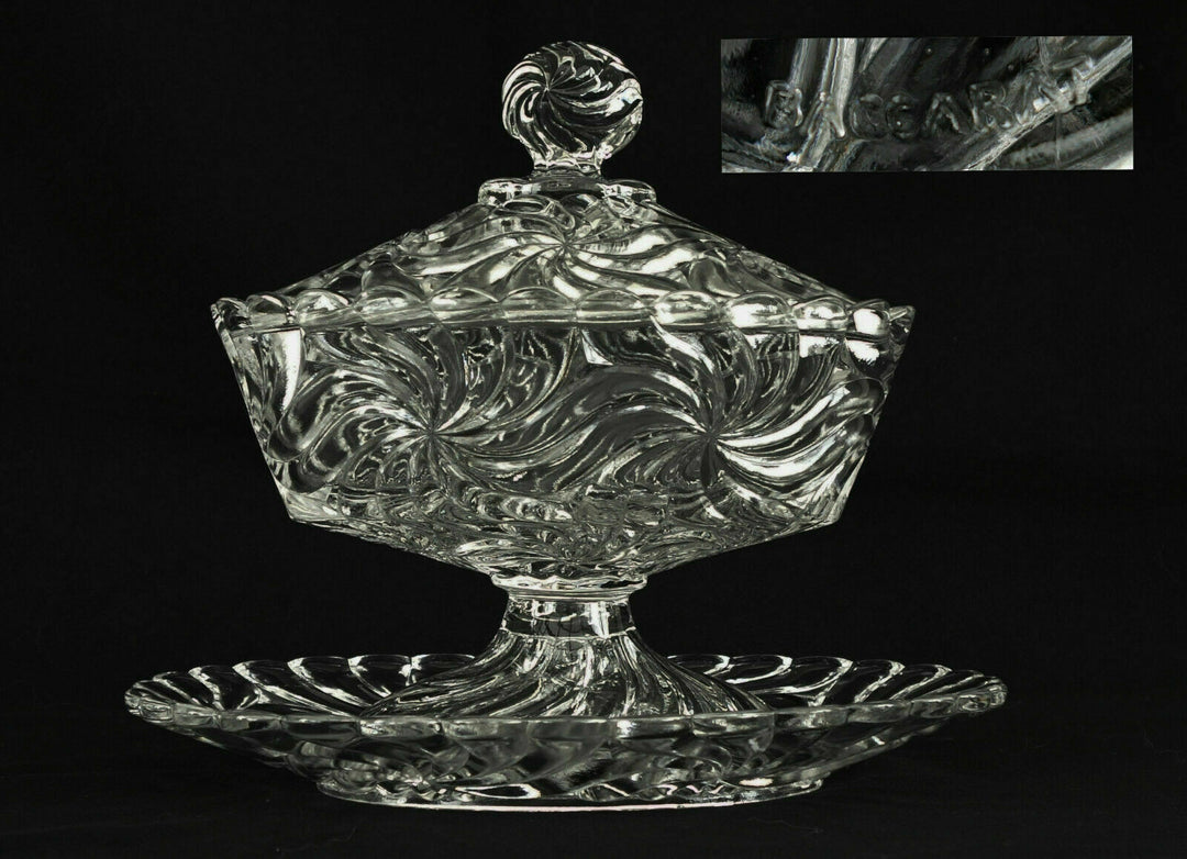 Baccarat Crystal Confiturier Drageoir Signed