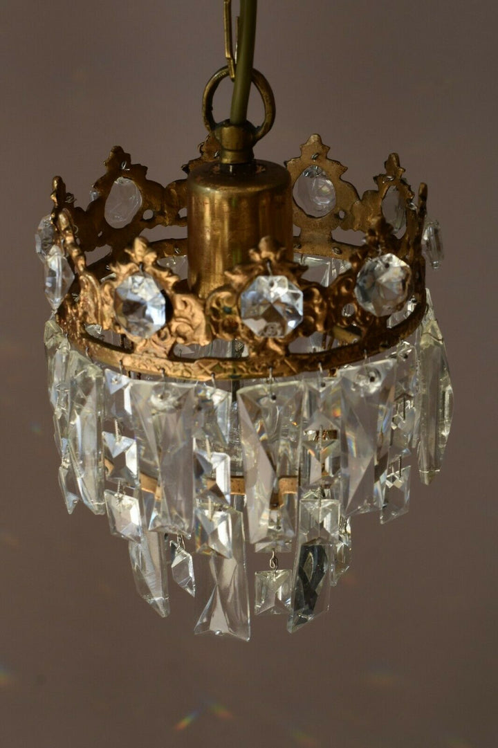 Three Matching Antique Crystal Chandeliers,Vi