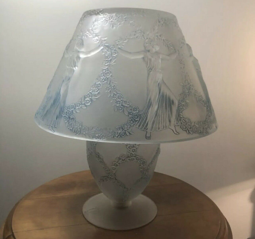 Lampe Six Danseuses Verre Patiné Rene Lalique R.Lalique Glass Lamp Dancing Women