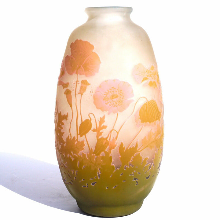 Emile Galle Art Nouveau Cameo Floral Vase