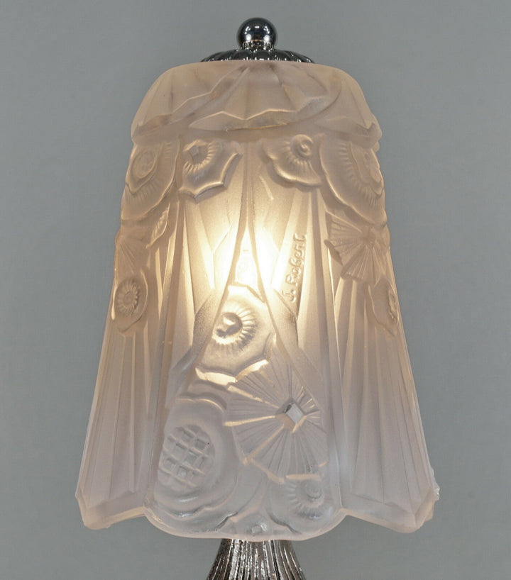 J.GAUTHIER : French 1930 art deco lamp signed J.Robert . EJG muller era