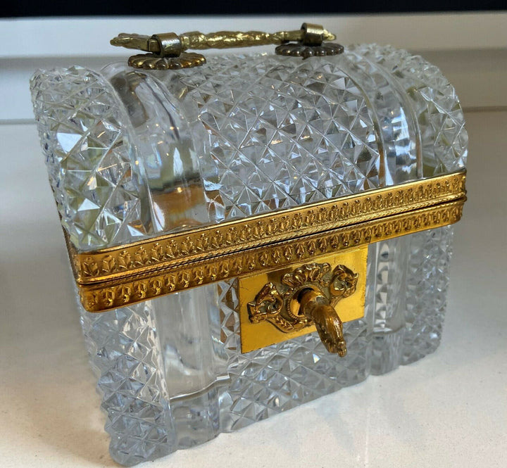Baccarat clear crystal glass trinket or jewelry Casket box