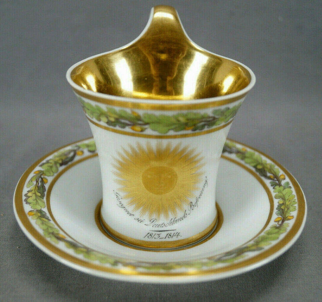 KPM Berlin Wars of Liberation Commemorative Empire Form Cup & Saucer C.1813-1814