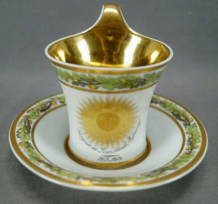 KPM Berlin Wars of Liberation Commemorative Empire Form Cup & Saucer C.1813-1814
