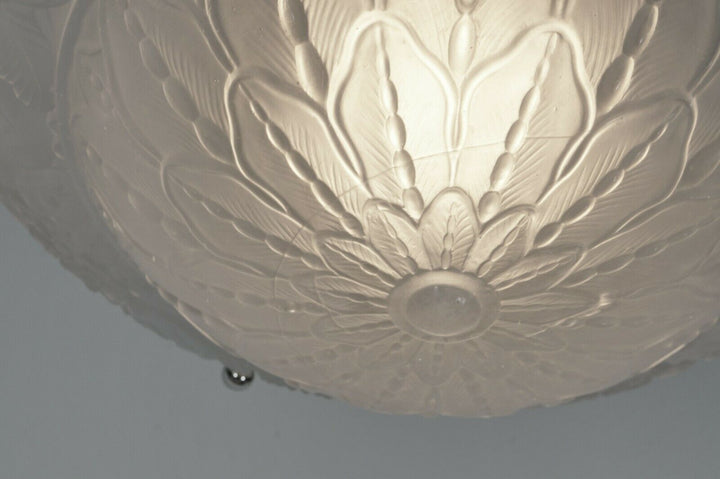 PETITOT : FRENCH 1930 ART DECO PENDANT . chandelier 1925 lamp muller era France
