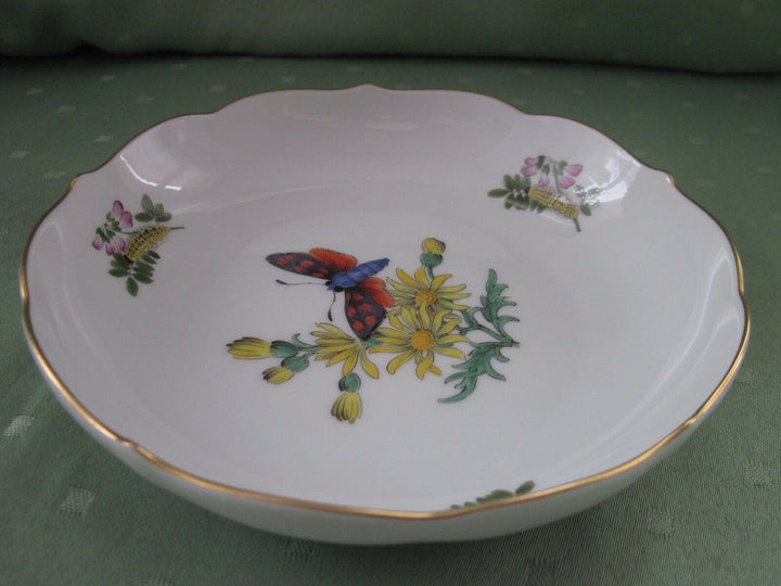 Schöne Meissen Schale mit Schmetterlings und Raupen-Dekor