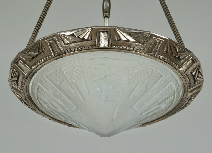 MAYNADIER & MULLER : FRENCH 1930 ART DECO CHANDELIER lamp pendant degué era