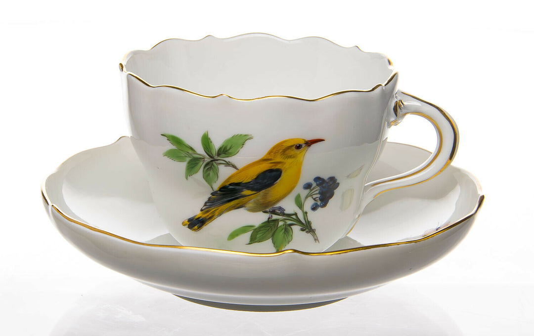 Kaffeegedeck Vogel- und Insektenmalerei Meissen Neuer Ausschnitt1. Wahl TOP