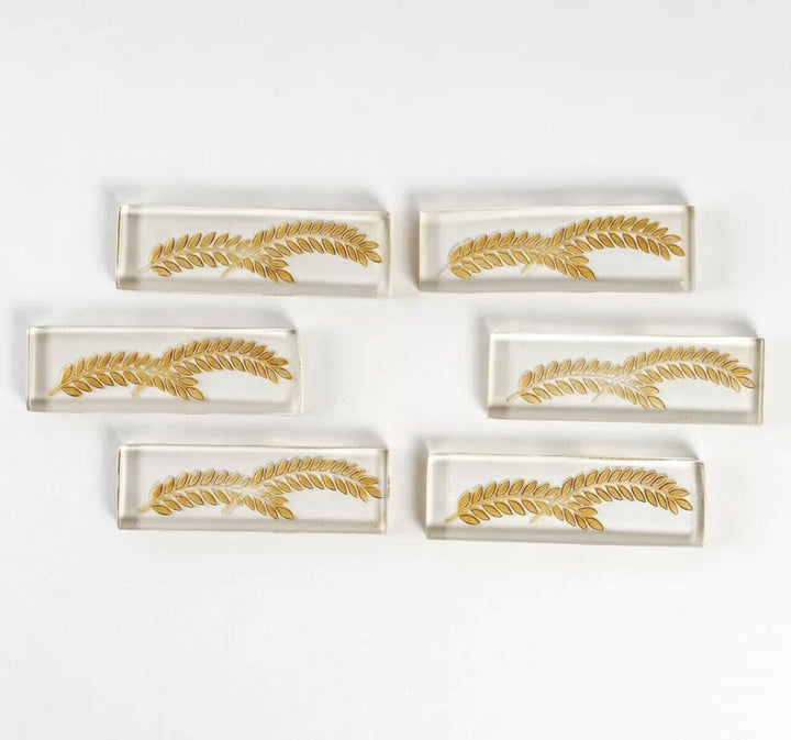 6 Porte Couteaux Epis Patine Sepia René Lalique R.Lalique Glass Knife Rests