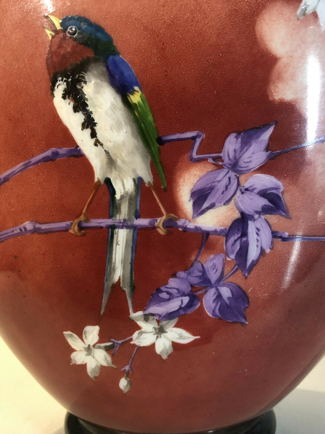 Baccarat Japonisme Birds, Man in the Moon, Blossom Glass Vases Glas Verre - 1880