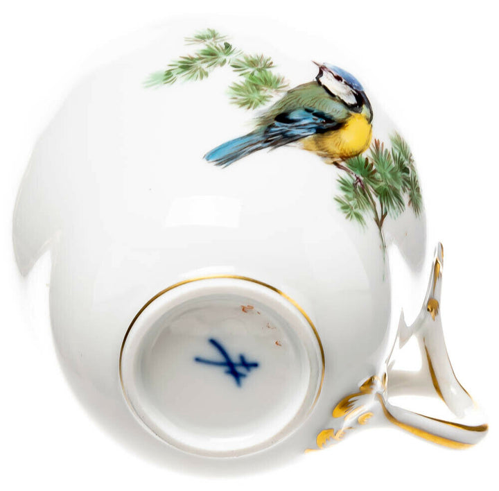 Mokkagedeck Meissen Vogel- und Insektenmalerei Meissen Neuer Ausschnitt Modell 0