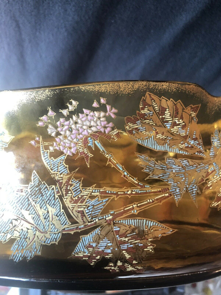 エミールガレ(GALLE)　金色　フラワーデコの器