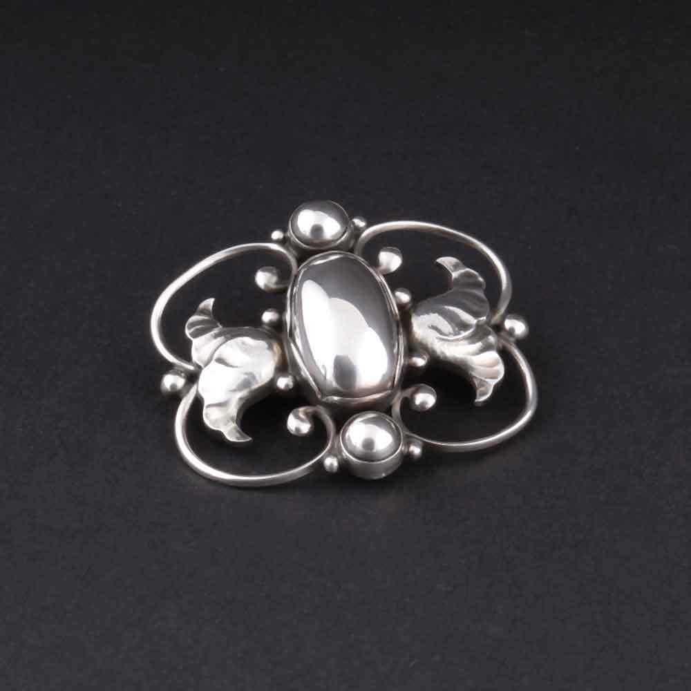 Georg Jensen Sterling Brooch w. Silverballs # 236B, Silver. Design: GJ himself.