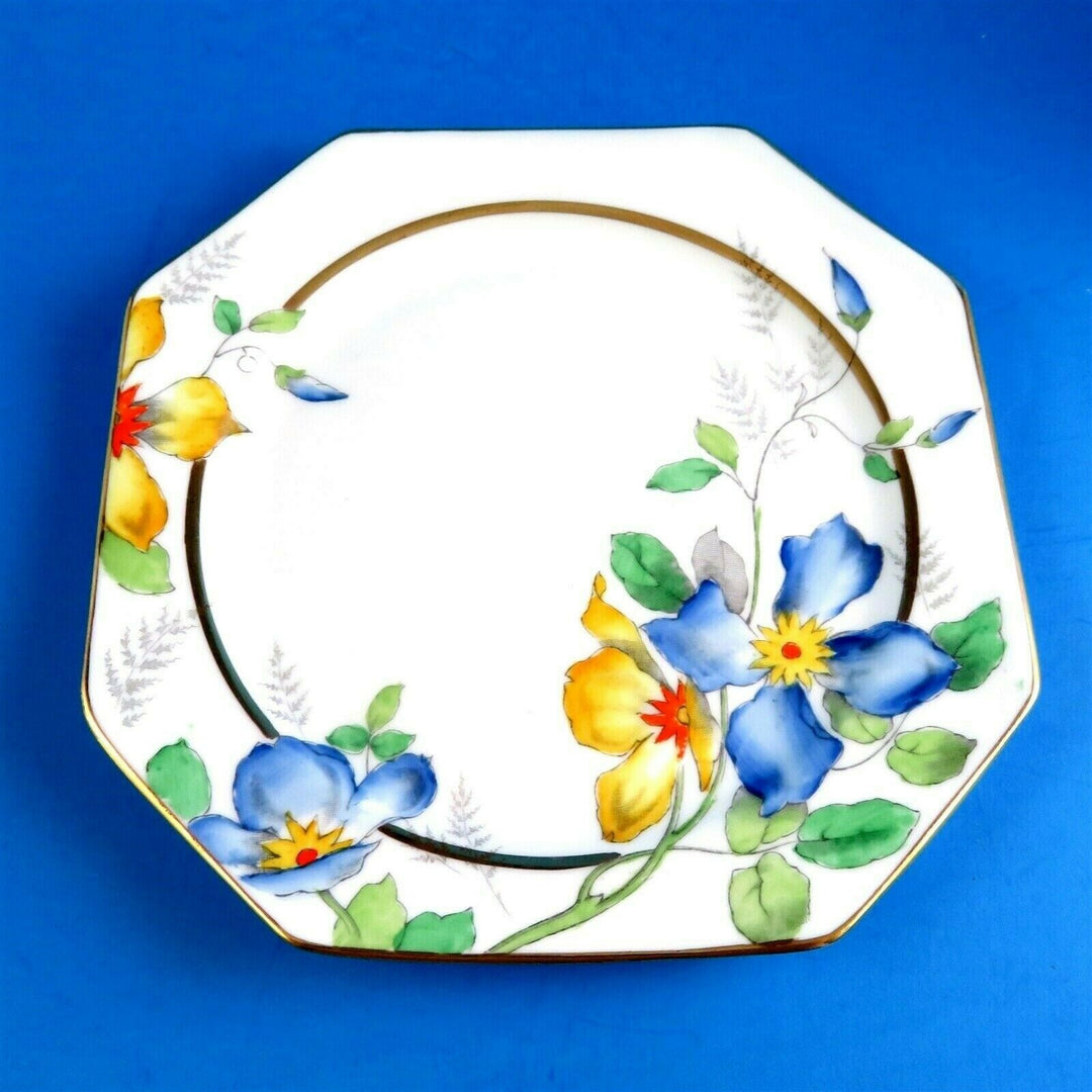 パラゴン　手描きのクレマトュスのカップ＆ソーサーとケーキ皿のセット