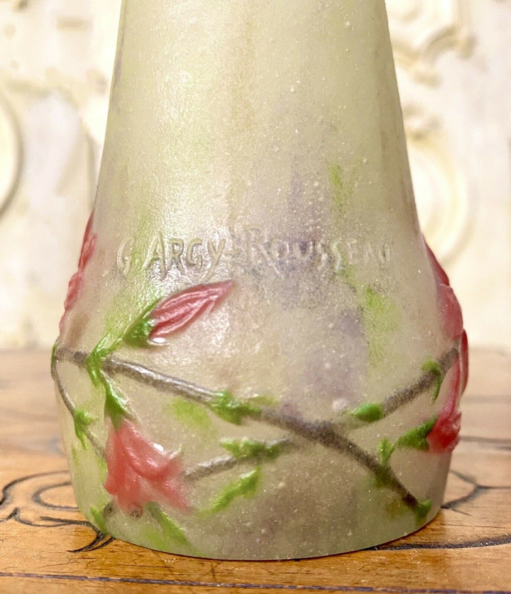 Gabriel Argy-Rousseau - Petit Vase En Pate De Verre, Decor De Fleurs Art Nouveau