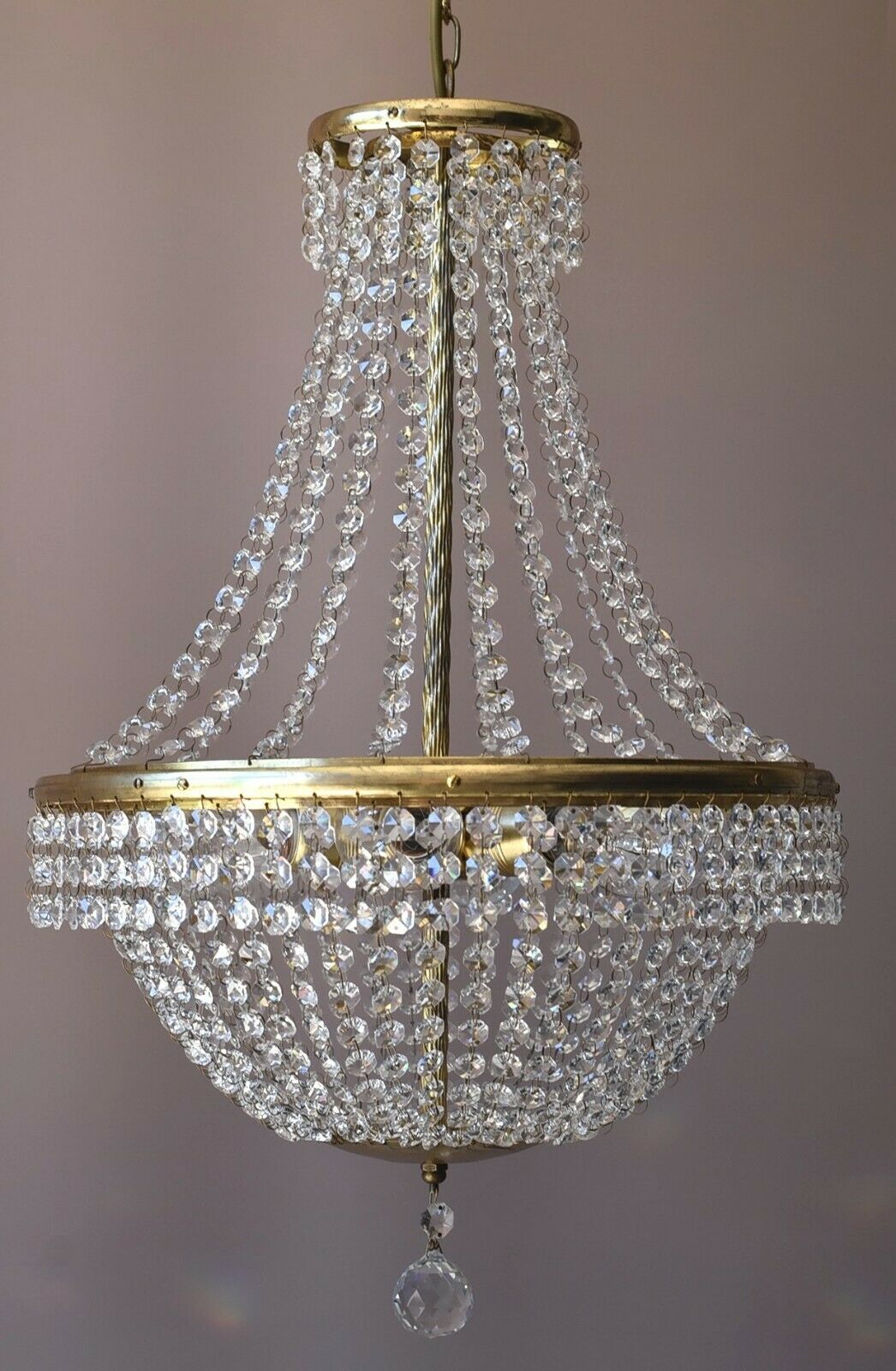 Matching Antique Style Vintage Crystal Chandeliers, Home Lighting, Lamp, Pendant