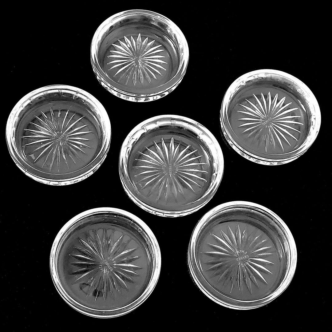 Tetard Rare French Sterling Silver Crystal Caviar Cups with Spreaders 12 Pc