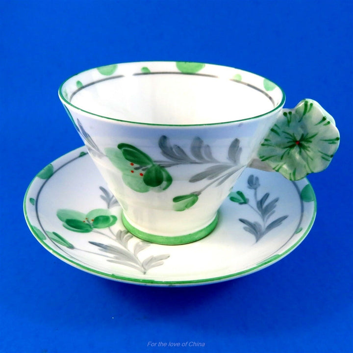 パラゴン グリーンフローラル パンジーフラワーハンドル ロイヤル