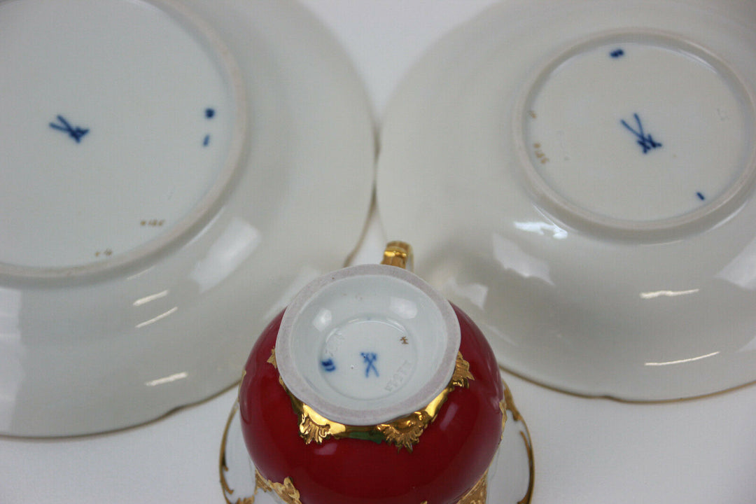 MEISSEN B-FORM PRUNK KAFFEEGEDECK KAFFEETASSE MIT GOLDRAND 1.WAHL