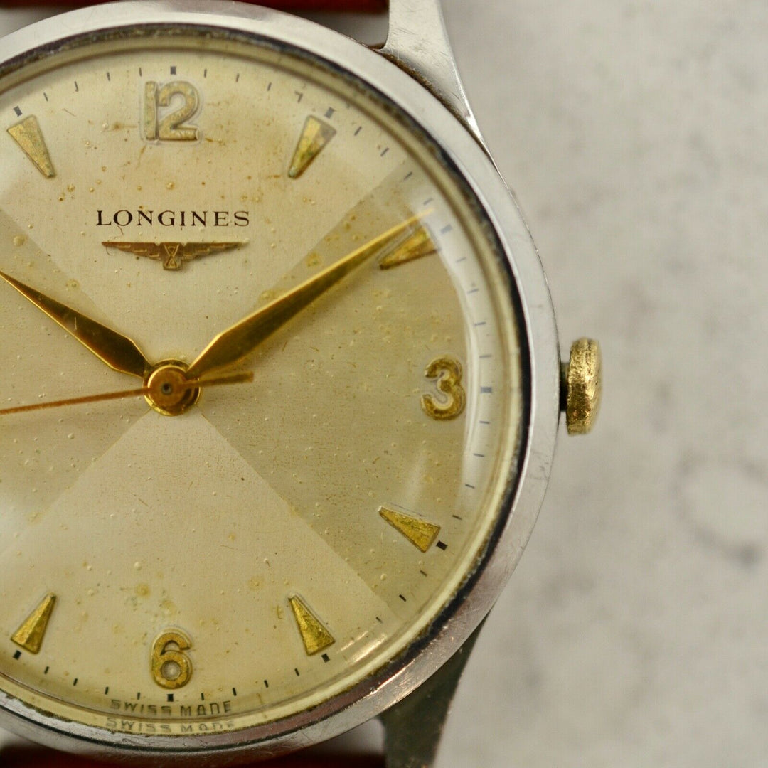 1955年　ヴィンテージ ロンジン カラトラバ ボウタイ・ダイアル　腕時計 参考番号13322 cal.12.68  スチール製
