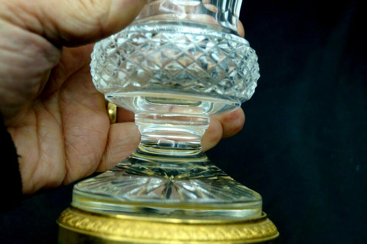 SUPERBE VASE MEDICIS CRISTAL et CERCLAGE BRONZE Baccarat - St.Louis !