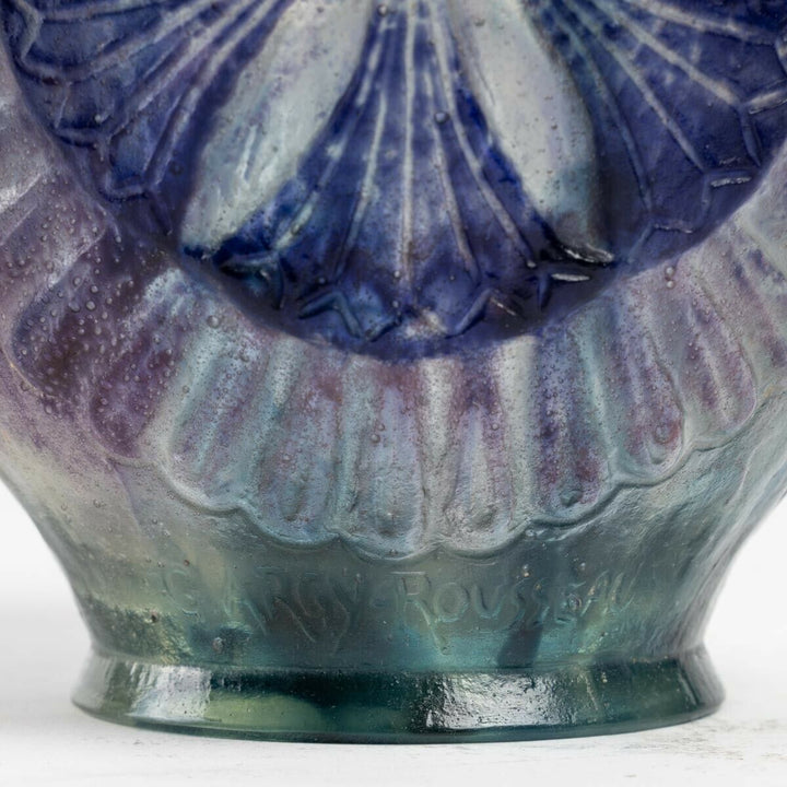 Vase Coupe Lotus Gabriel Argy Rousseau Cameo Glass Pate De Verre Flowers