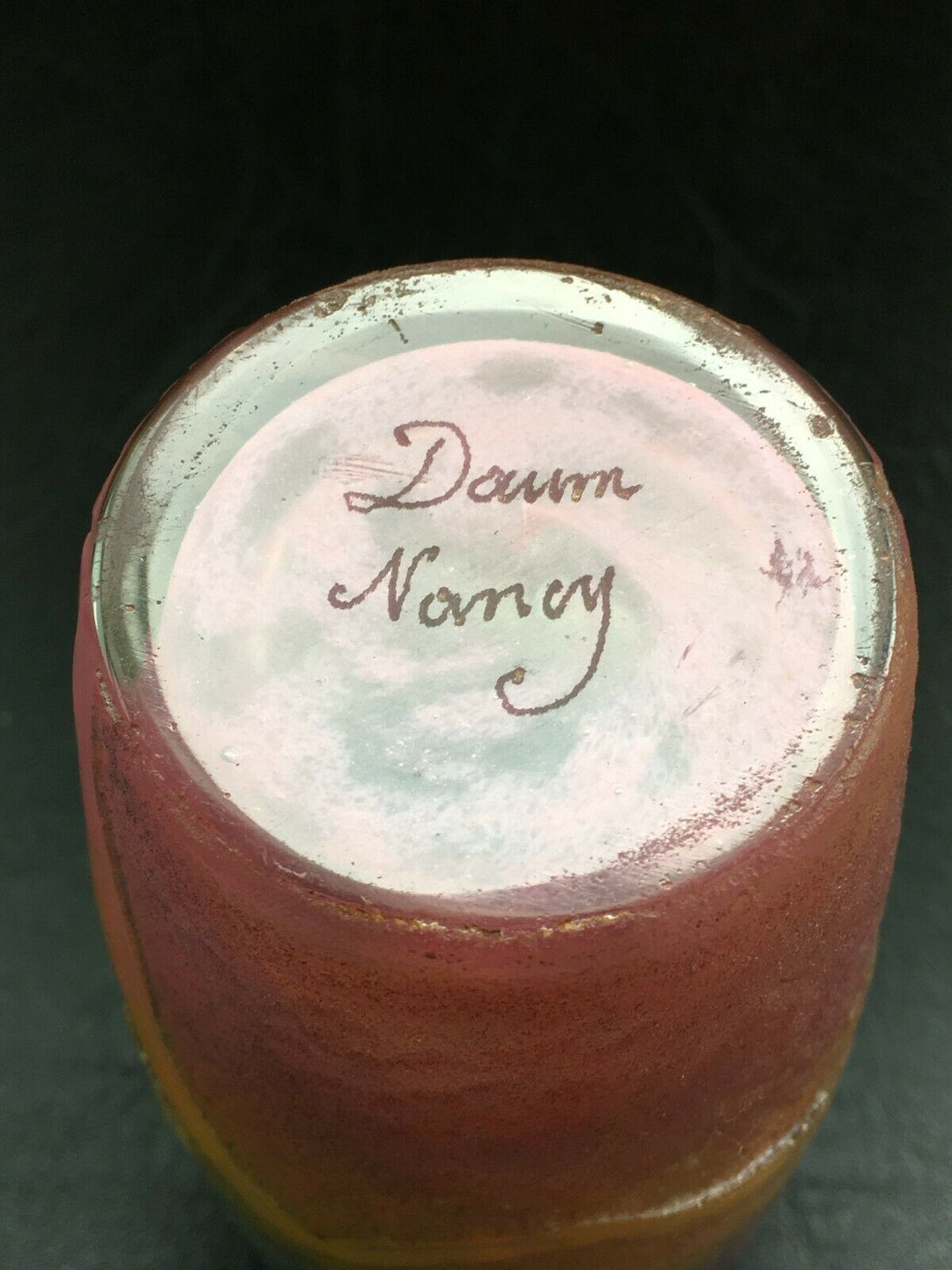 フランス　ドーム工房　 作品　アイリス ドーム兄弟(Daum Nancy) アイリスの花瓶 アールヌーボー 1900年