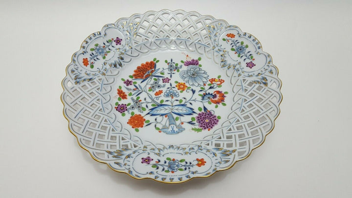 Meissen 1976 Durchbruch Teller Zwiebelmuster Royal Gold 1.Wahl 28,5cm.