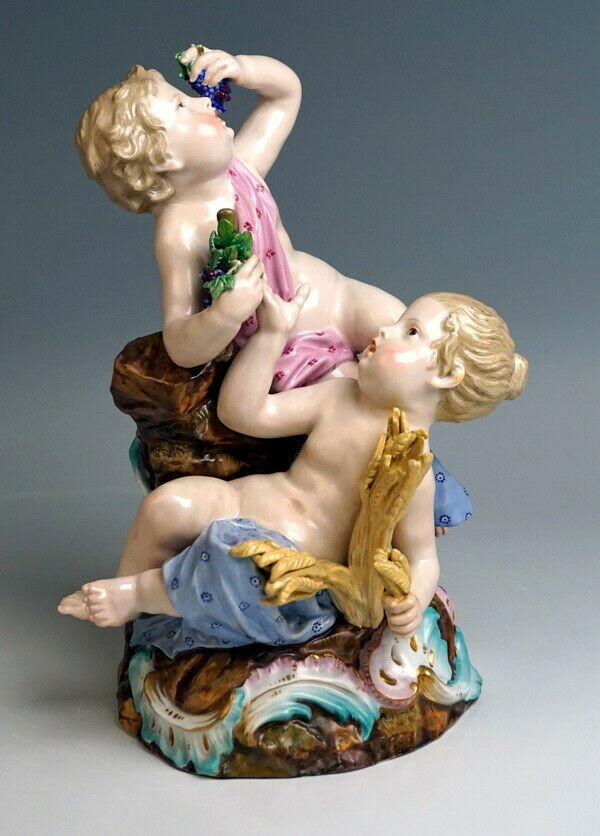 4 邁森 MEISSEN マイセン FIGUR GRUPPEN ALLEGORIE FRÜHLING SOMMER HERBST WINTER UM 1860