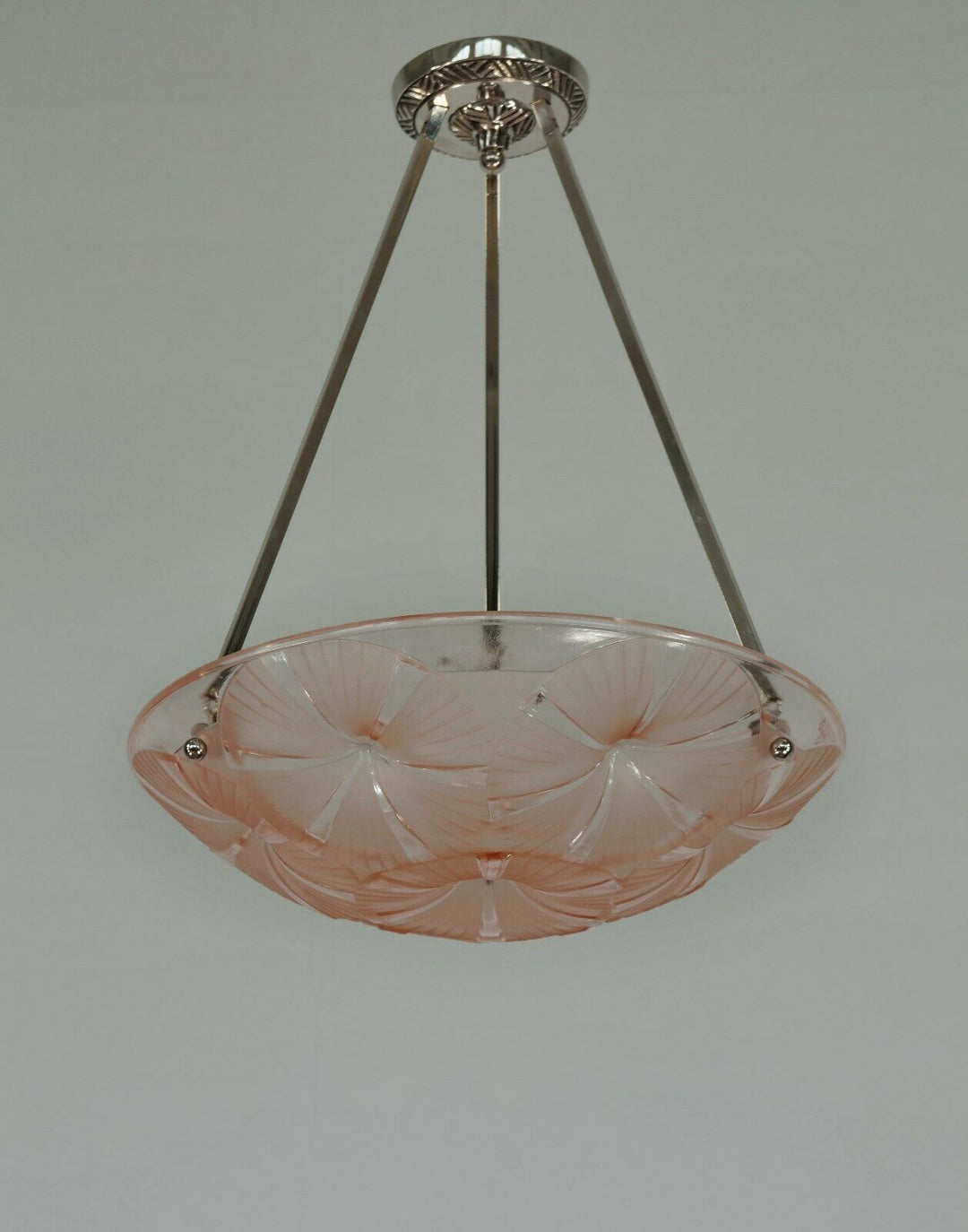 HUBENS & DEGUÉ : FRENCH 1930 ART DECO PENDANT . chandelier 1925 lamp muller era
