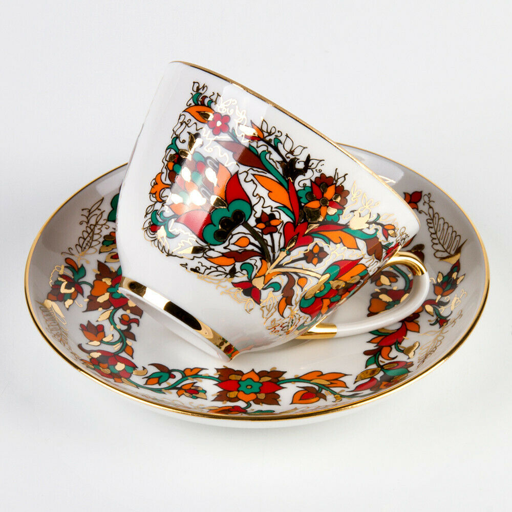 Red Rooster TeaCup & Saucer Imperial Porcelain Lomonosov Bone China