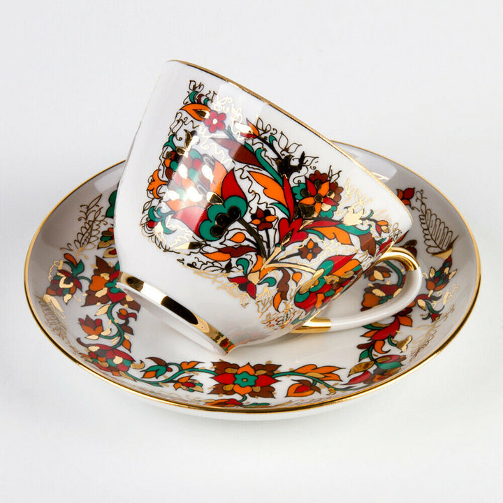 Red Rooster TeaCup & Saucer Imperial Porcelain Lomonosov Bone China