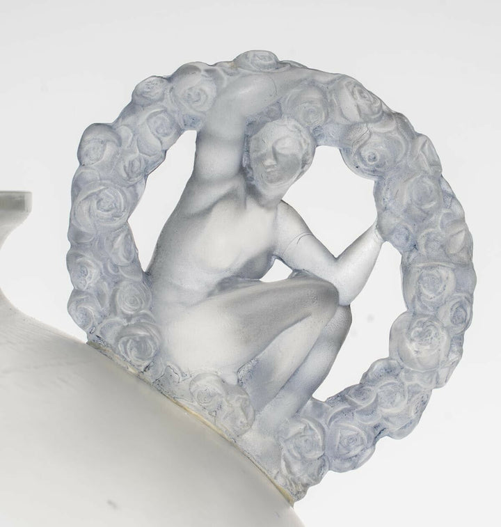 Vase Ronsard Patiné Bleu René Lalique R.Lalique Handled Blue Stained Glass